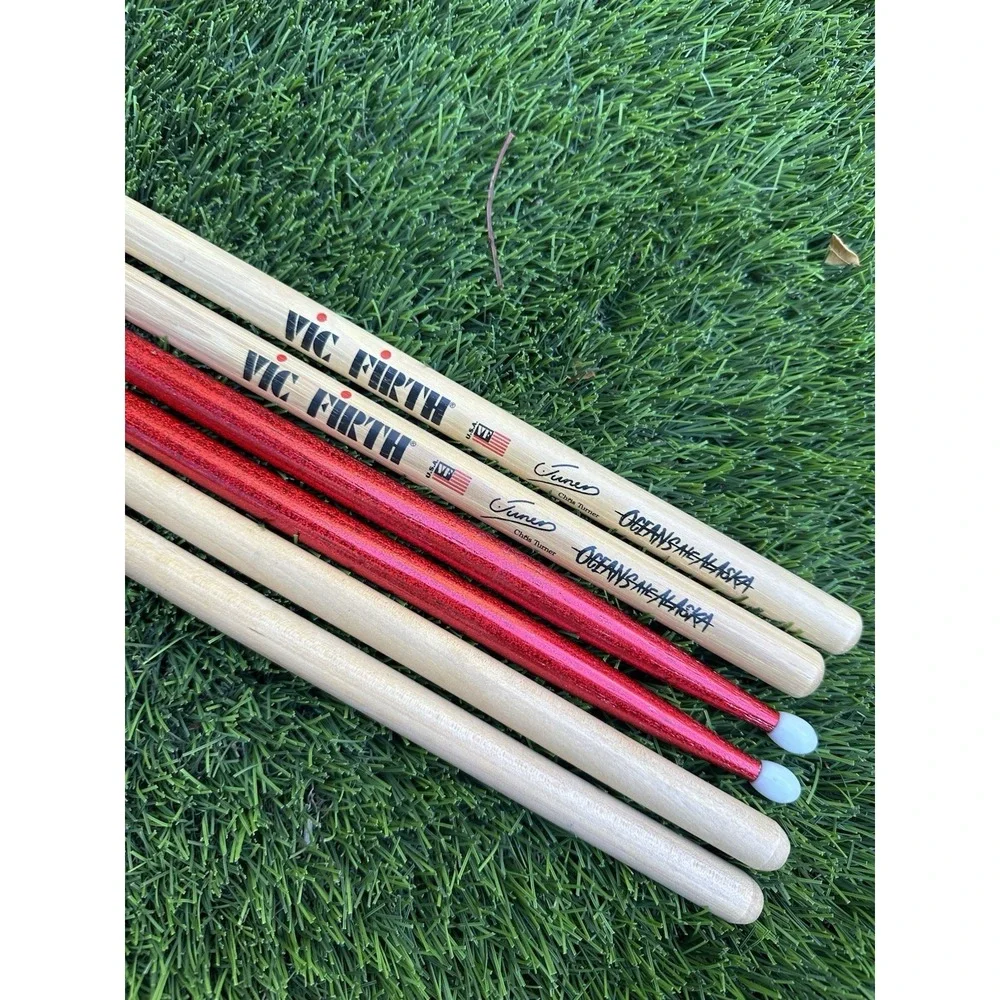 Lot of 3 Pairs Drumsticks Vic Firth Chris Turner Vater Color Wrap 5A & Wood
